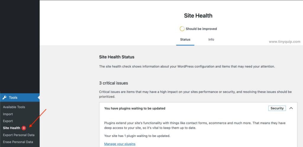 WordPress Site Health Checkup