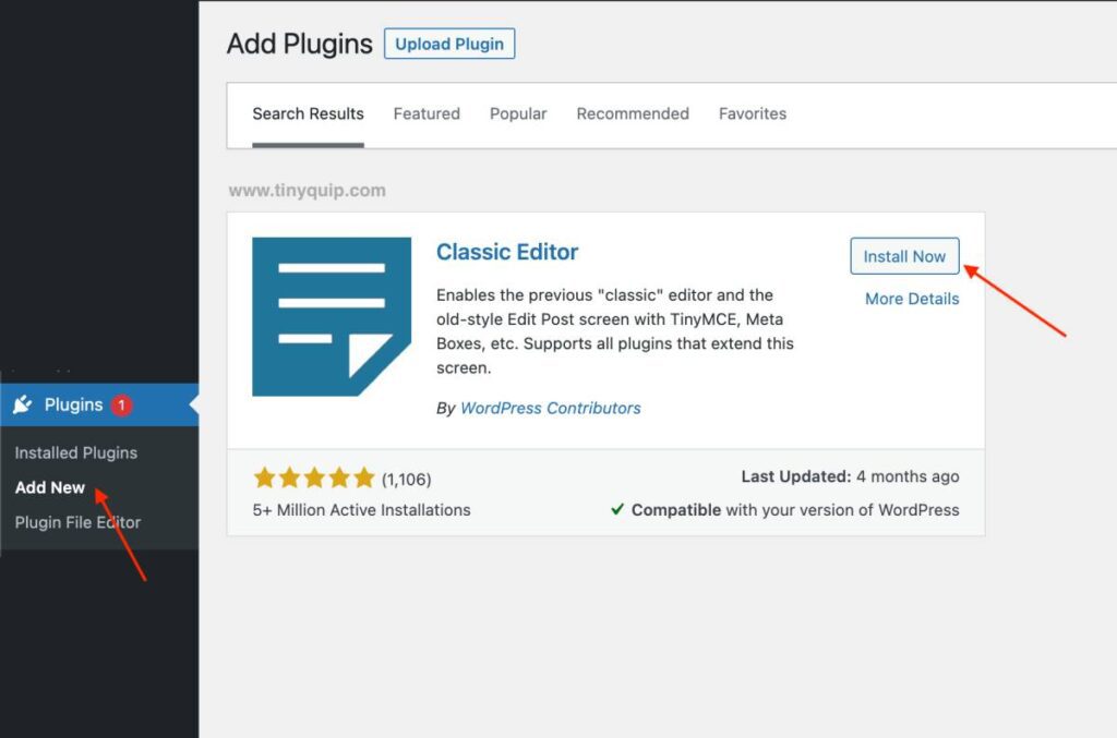 WordPress Classic Editor Plugin