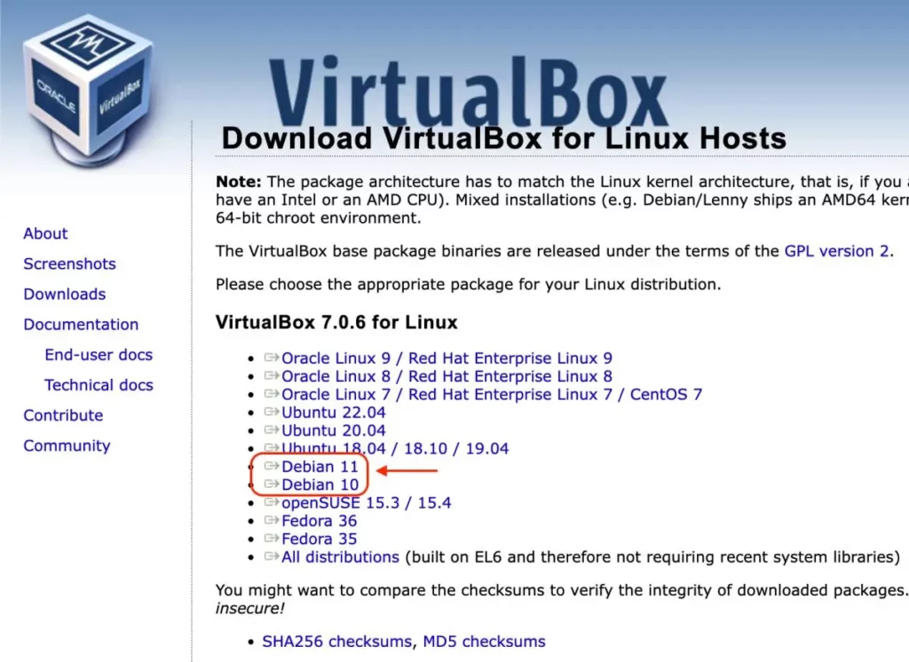 Debian VirtualBox