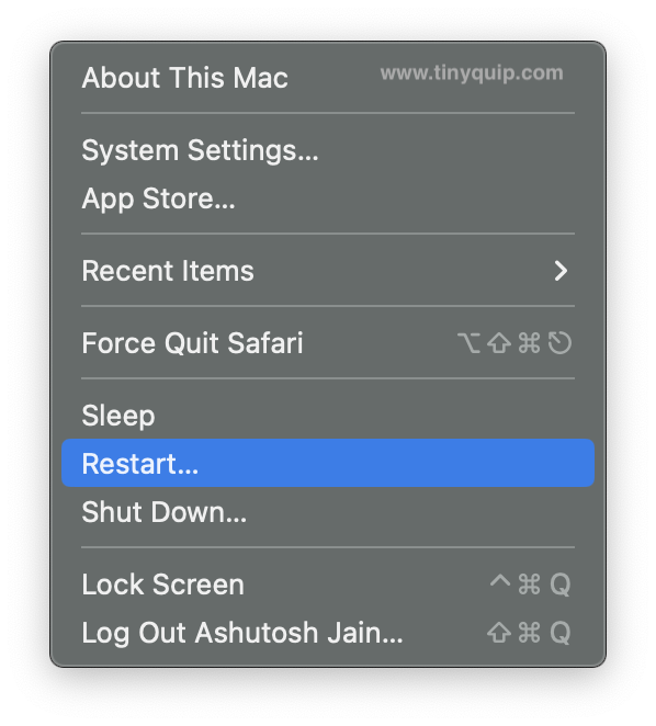 How to Restart Mac