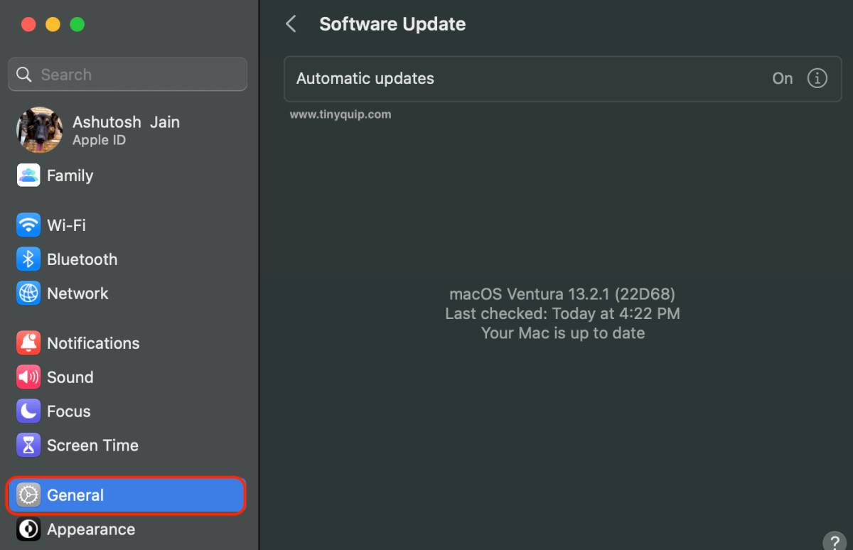 Software update your Mac