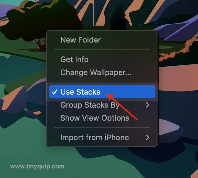 Use Stacks to Group Desktop Items