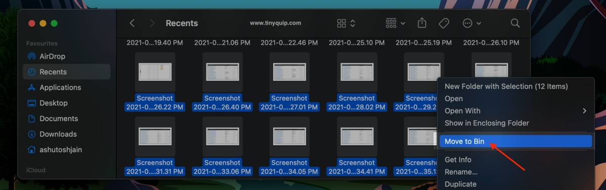 Delete Screenshots on Mac