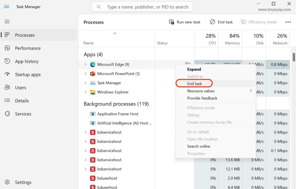 Close the Background Apps on Windows 10