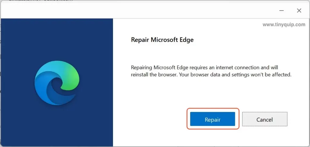 Repair Microsoft Edge on Windows 11 and 10