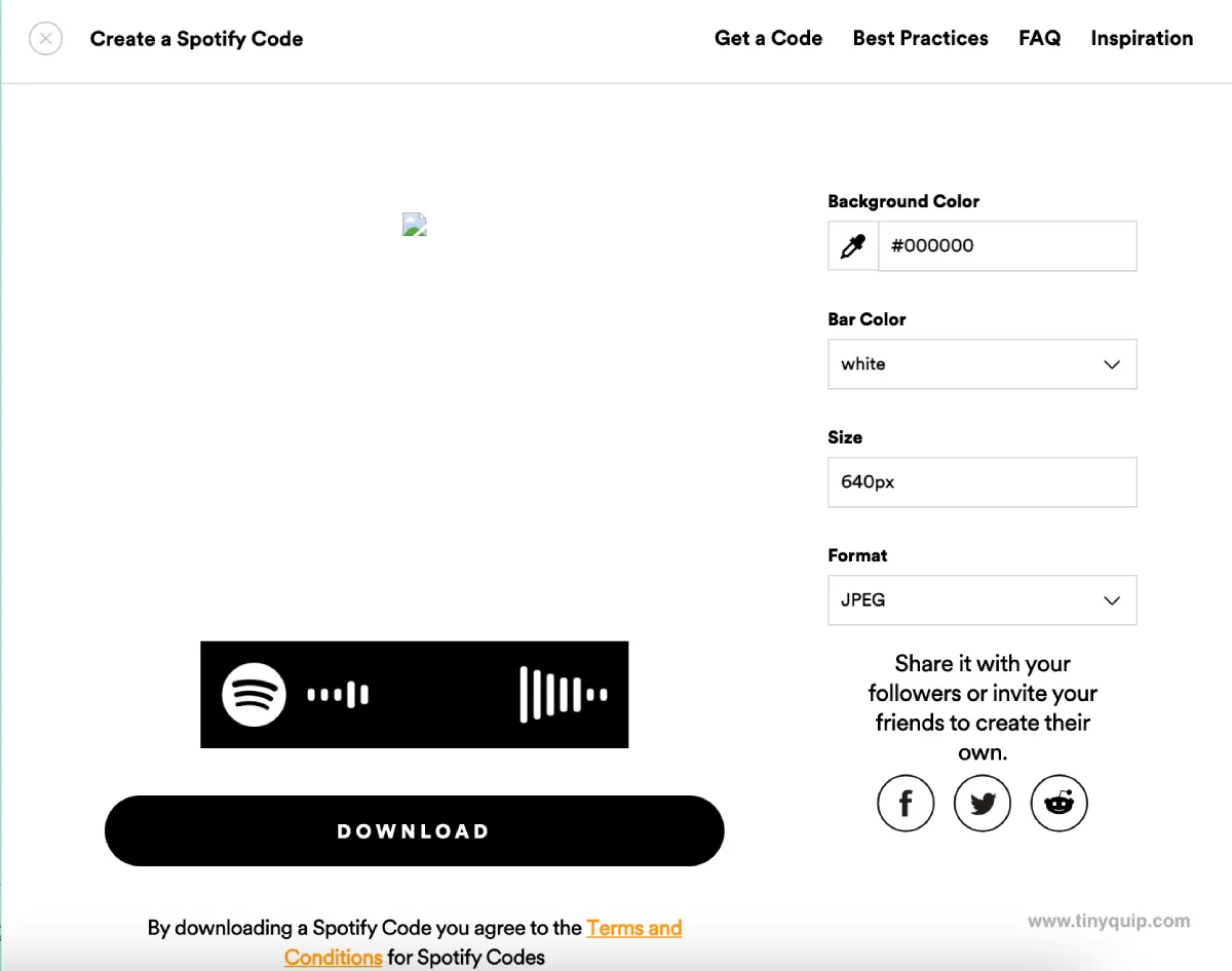 Create Spotify QR Codes