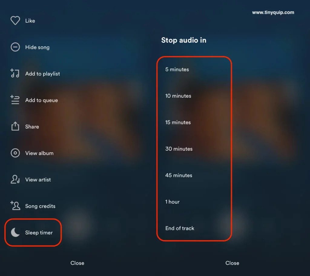 Sleep Timer on Spotify