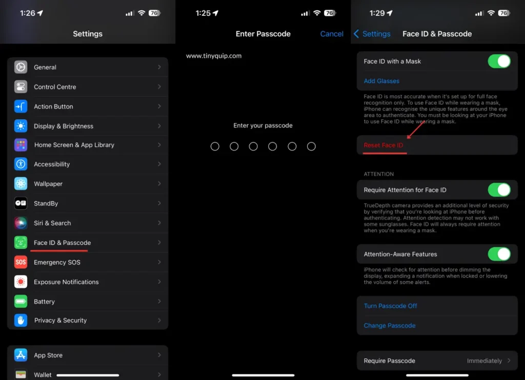 Reset Face ID on iPhone