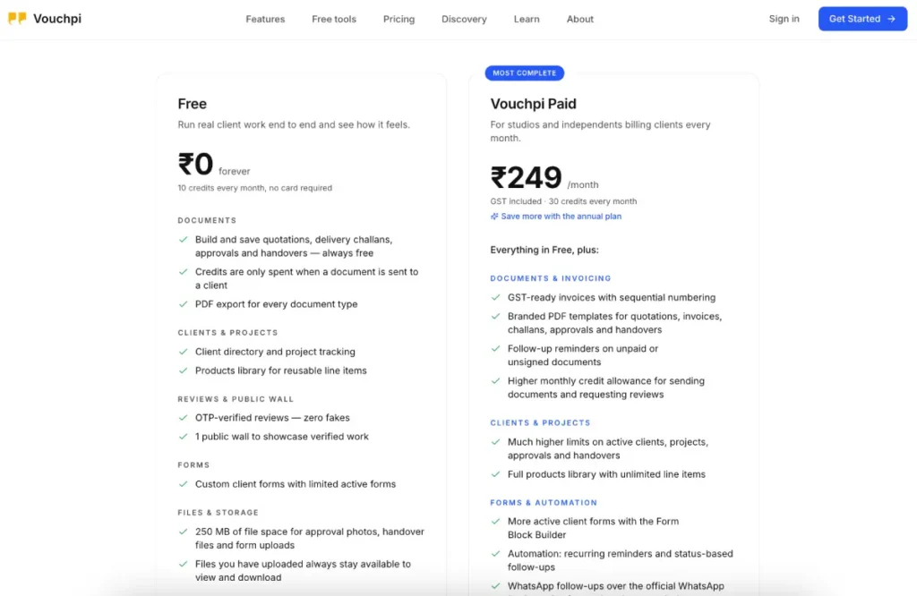 Vouchpi Pricing